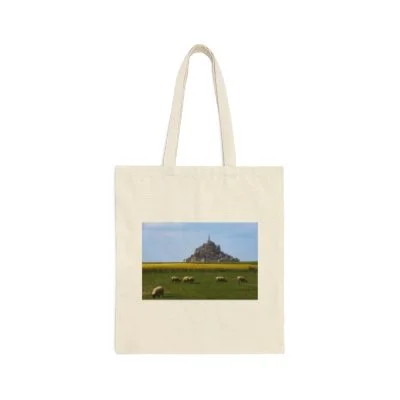 Lazy Day at Mont Saint Michel Cotton Canvas Tote
